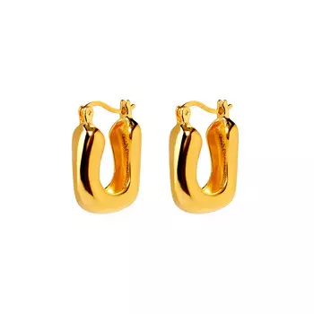 Серьги Gold Curly Hoops Earrings