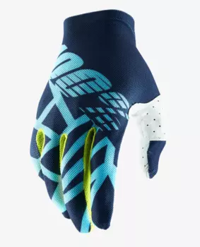 Велоперчатки 100% Celium 2 Glove Navy/Ice Blue/Fluo Lime