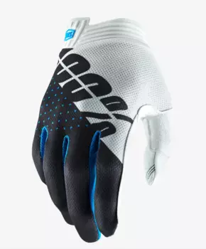 Велоперчатки 100% ITrack Glove White/Steel Grey