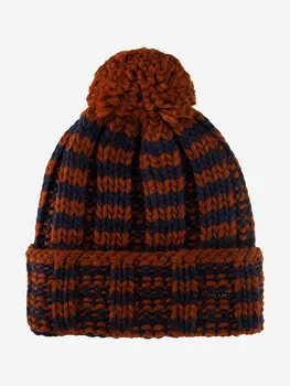 Шапка с отворотом STETSON 8599394 BEANIE STRIPES W POMPOM STETSON FREESTYLE (бордовый / синий), Мультицвет