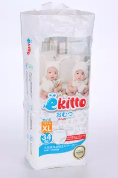 Трусики-подгузники Ekitto Premium Comfort XL (12+ кг), 34 шт