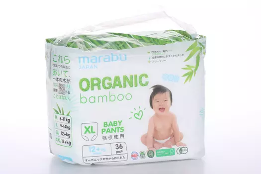 Трусики-подгузники MARABU Organic Bamboo XL (12+ кг), 36 шт
