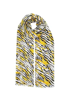 Шарф DORINA в красивом полосатом виде HARPA, цвет Yellow Black One Size
