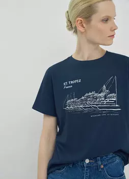 Футболка в морском стиле, Синий