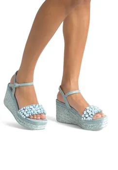 Босоножки на танкетке Espadrilles Alma en Pena, цвет Azul Jaspeado