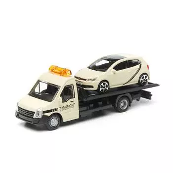 Bburago Коллекционная машинка-эвакуатор "18-31400/4 1:43 Street Fire Flatbed Transport", бежевый