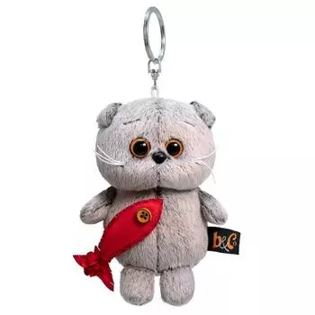 Budi Basa Брелок с мягкой игрушкой "Кот Басик с рыбкой", 12 см