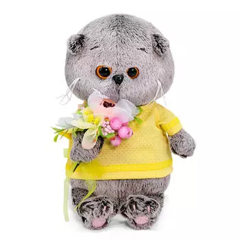 Budi Basa Мягкая игрушка Басик Baby с букетом из цветов и ягод, 20 см
