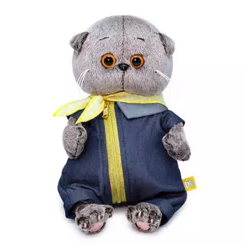 Budi Basa Мягкая игрушка Басик Baby в джинсовом комбинезоне, 20 см