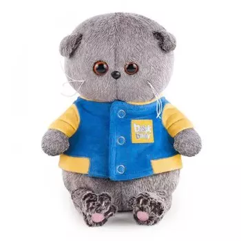 Budi Basa Мягкая игрушка Басик Baby в синей куртке с желтой отделкой, 20 см