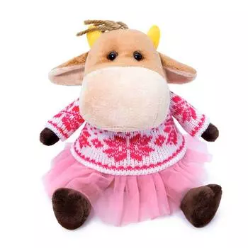 BUDI BASA Мягкая игрушка корова Ганя Герефорд, 17 см.