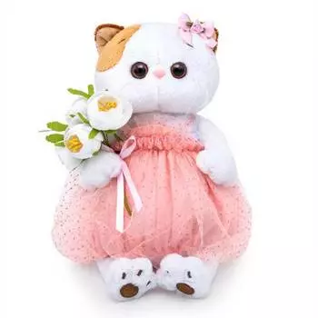 Budi Basa Мягкая игрушка Кошечка Ли-ли с белым букетом, 24 см