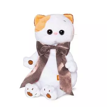 Budi Basa Мягкая игрушка Кошечка Ли-ли с атласным коричневым бантом, 24 см