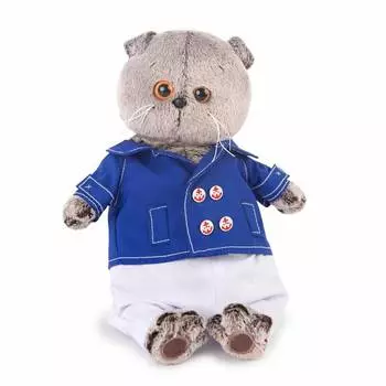 Budi Basa Мягкая игрушка Кот Басик в синем кителе, 25 см