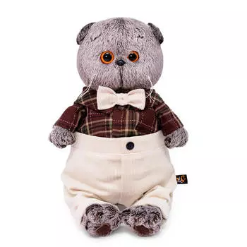 Budi Basa Мягкая игрушка Кот Басик в рубашке и вельветовых брюках, 30 см
