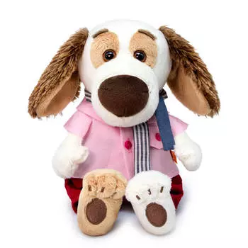 Budi Basa Мягкая игрушка Собака Бартоломей Baby с полосатым шарфом, 20 см