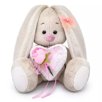 Budi Basa Мягкая игрушка Зайка Ми с сердцем из бархата, 15 см