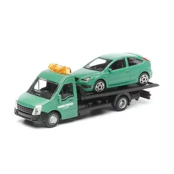 Bburago Коллекционный Автоперевозчик с металлической машинкой 1:43 Ford Focus, зеленый