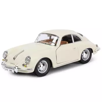 Bburago Машинка металлическая 1:24 Porsche 356B Coupe (1961), слоновая кость, 18-22079