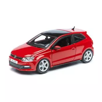 Bburago Машинка металлическая 1:24 Volkswagen Polo GTI Mark 5, красный, 18-21059
