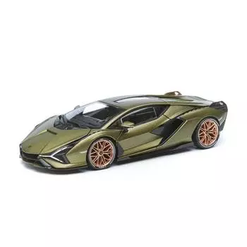 Bburago Машинка металлическая Lamborghini Sián FKP 37, 1:18, оливковый