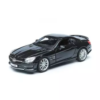Bburago Машинка металлическая Mercedes-Benz SL 65 AMG Hardtop, 1:24, чёрный металлик