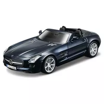 Bburago Машинка металлическая Mercedes-Benz SLS AMG Cabrio, 1:32, черная