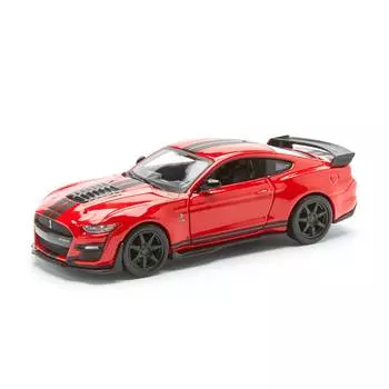 Bburago Машинка металлическая Mustang Shelby GT500 Street fire 2020, 1:32, красная с черной полоской