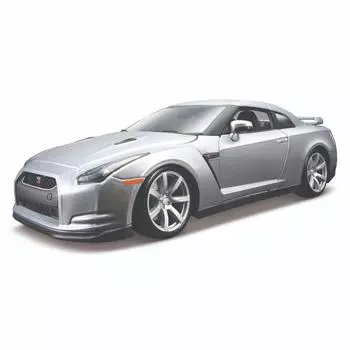 Bburago Машинка металлическая Nissan GT-R R35 2009, 1:18, серебристая