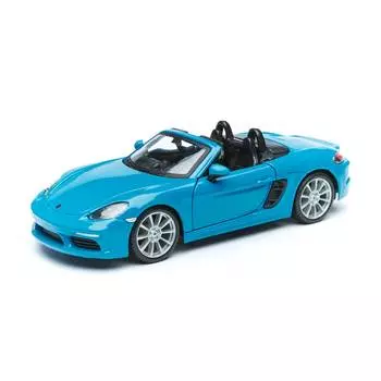 Bburago Машинка металлическая Porsche 718 Boxster, 1:24, синий