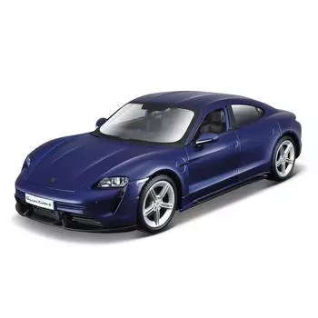 Bburago Машинка металлическая Porsche Taycan Turbo S, 1:24, синяя