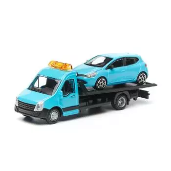 Bburago "Коллекционная машинка-эвакуатор 18-31400/2 1:43 STREET FIRE FLATBED TRANSPORT", голубой