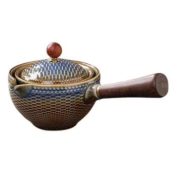 Керамический чайник, китайский чайник Gongfu, вращающийся на 360 градусов, заварочный чайник, портативный одиночный расходные материалы на 160 мл