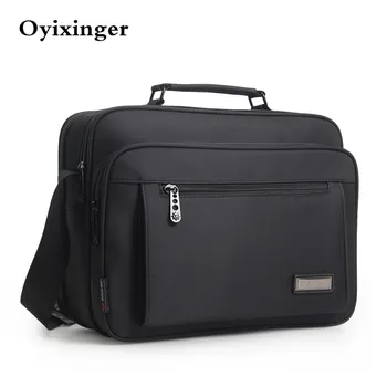 Мужская сумка-портфель OYIXINGER разных размеров, водонепроницаемая оксфордская мужская сумка на плечо для ноутбука 9-14 дюймов, мужская деловая черная сумка для IPAD