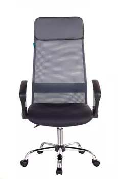 Кресло руководителя Бюрократ KB-6N/SL/DG/TW-12 серый TW-04 TW-12 сетка крестовина хром
