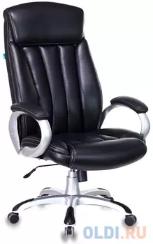 Кресло руководителя Бюрократ T-9922/BLACK-PU черный искусственная кожа (пластик серебро)