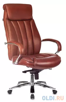 Кресло руководителя Бюрократ T-9922SL светло-коричневый Leather Eichel кожа крестовина металл хром