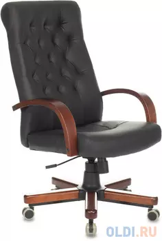 Кресло руководителя Бюрократ T-9928WALNUT/ECO чёрный