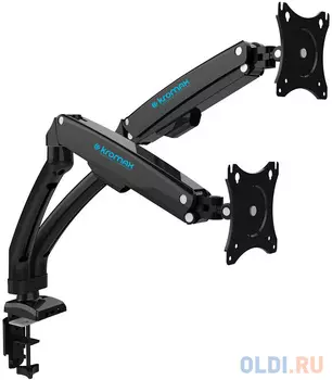 Кронштейн для мониторов ЖК Kromax OFFICE-9 черный 15"-32" макс.16кг настольный поворот и наклон верт.перемещ.