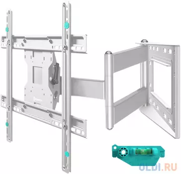 Кронштейн ONKRON/ 40-75" макс 400*600 наклон -5°/+15° поворот ±180° Макс нагрузка 68,2кг, от стены 110-711мм, белый