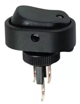 Выключатель Rexant 36-2673 клавишный 12V 30А (3с) ON-OFF черный ОВАЛ с зеленой LED подсветкой (RWB-523, ASW-20D)