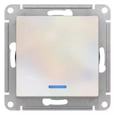 Выключатель Schneider Electric ATN000413 AtlasDesign, 1-клавишный, с подсветкой, сх.1а, 10АХ, механизм, жемчуг