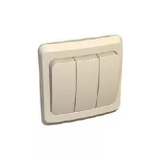 Выключатель Schneider Electric BC10-003K Этюд 3-клавишный, скрытый, 10 А, 220/250 В, IP20, в сборе (сх.1+1+1) (кремовый)
