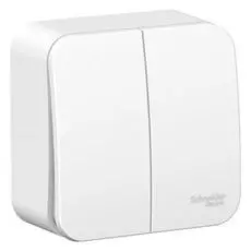 Выключатель Schneider Electric BLNVA065021 2-клавишный 6А, 250B, монтажная пластина (белый) наруж