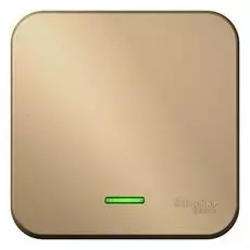 Выключатель Schneider Electric BLNVA101114 1-клавишный с подсветкой 10А, 250B, изолир. пластина Титан наруж