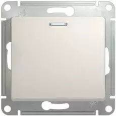 Выключатель Schneider Electric GSL000913 Glossa 1-клавишный с подсветкой механизм сх.1а (молочный)