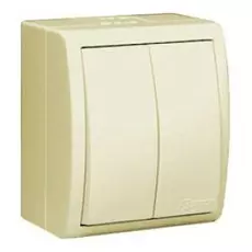 Выключатель Simon 1594398-031 Simon 15 Aqua Бежевый 2-клавишный наружный, IP54