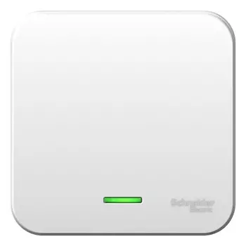 Выключатель Schneider Electric BLNVA101111 1-клавишный с подсветкой 10А, 250B, изолир. пластина (белый) наруж