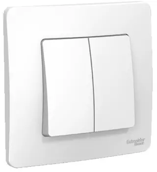 Выключатель Schneider Electric BLNVS010501 2-клавишный, 10А, 250B (белый) внутр