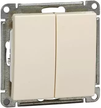 Выключатель Systeme Electric VS610-256-2-86 Wessen 59 бежевый Переключатель 2-клавишный 10АХ